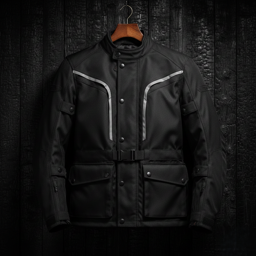Hamkit Stealth Cordura Moto Jacket - Matte Black Reflective Touring Gear