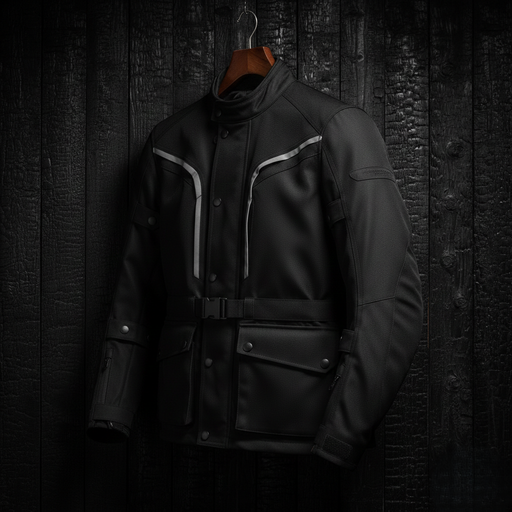 Hamkit Stealth Cordura Moto Jacket - Matte Black Reflective Touring Gear